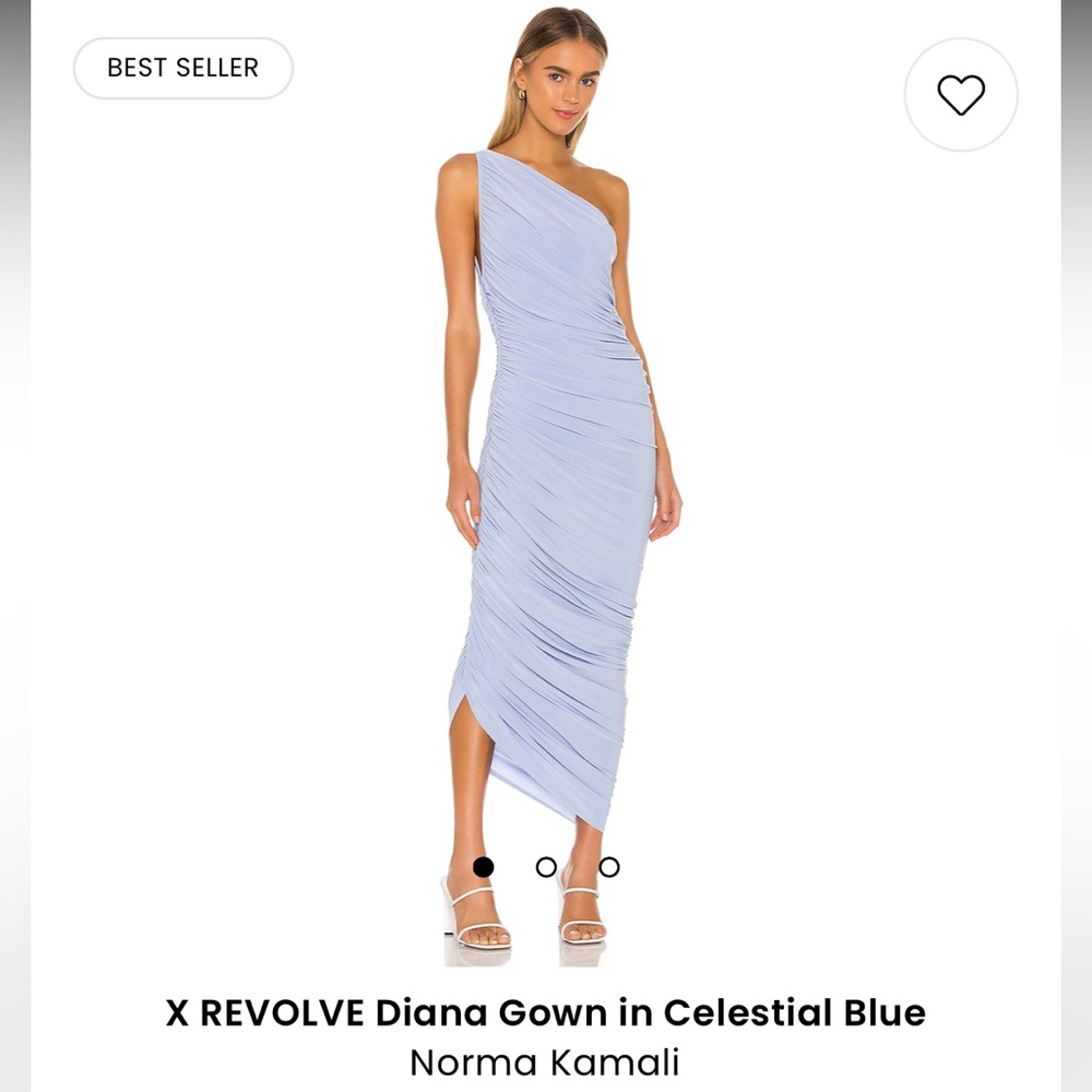 Norma Kamali X REVOLVE Diana Gown in Celestial Blue XXS EUC